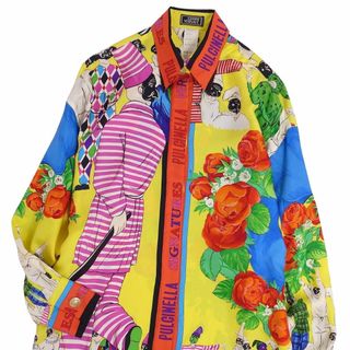 Gianni Versace ジャンニ・ヴェルサーチ 長袖シャツ バロッコ 総柄 マルチカラー シルク サイズ38 良品  52204