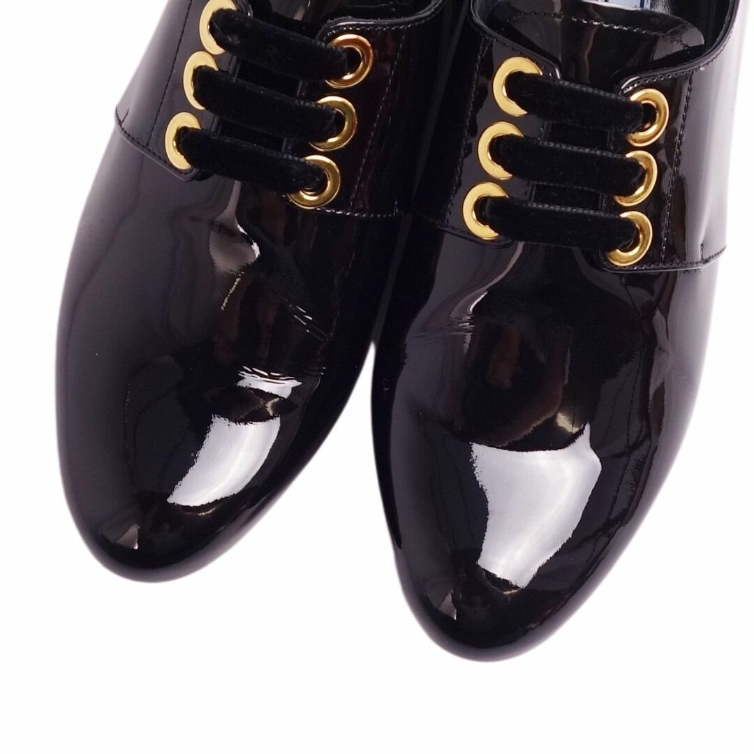 PRADA(プラダ)の極美品 プラダ PRADA レザーシューズ ダービーシューズ プレーントゥ パテントレザー シューズ レディース 34.5(21.5cm相当) ブラック レディースの靴/シューズ(その他)の商品写真