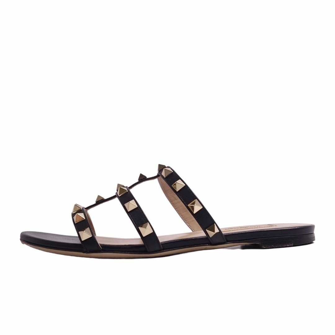 美品 VALENTINO ヴァレンティノ Vロゴ ミュール 黒色 大人気-