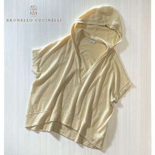 ブルネロクチネリ(BRUNELLO CUCINELLI)のJ14★極上カシミヤ100% ポンチョ風ニットパーカー ブルネロクチネリ(パーカー)