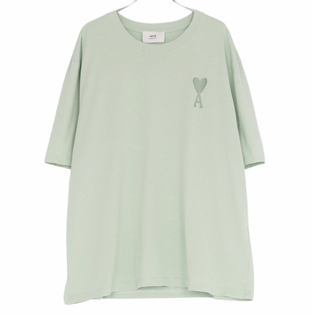 美品 アミ ami Tシャツ カットソー ショートスリーブ コットン トップス メンズ XL ライトグリーン