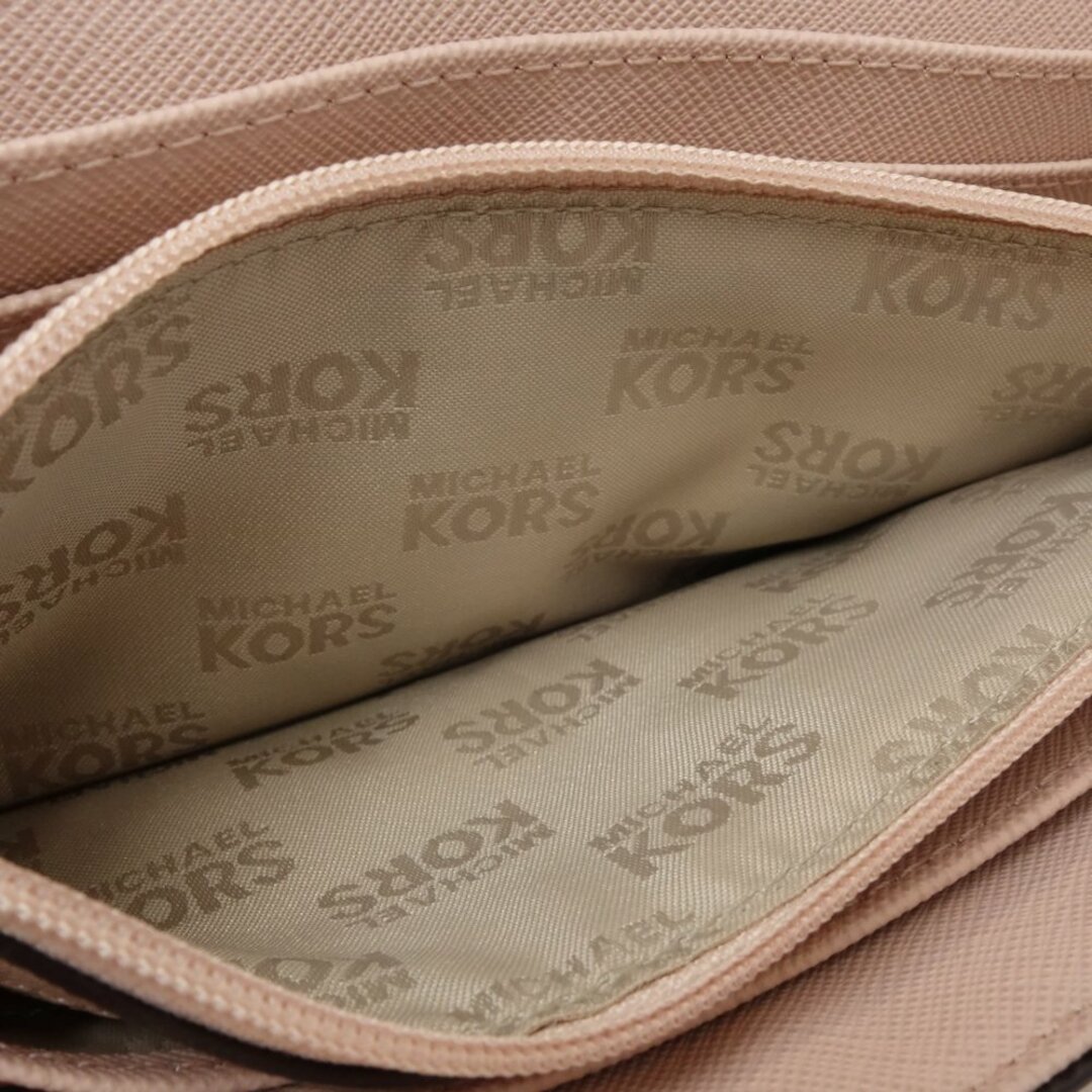 マイケルコース Michael Kors 二つ折り ロングフラップウォレット 35H6GYAE3L 長財布 PVC × レザー ピンクベージュ  購入新商品 バッグ・小物・ブランド雑貨