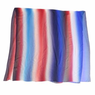 イッセイミヤケ(ISSEY MIYAKE)の美品 イッセイミヤケ ISSEY MIYAKE マフラー ストール シルク100％ ストライプ レディース マルチカラー(ストール/パシュミナ)