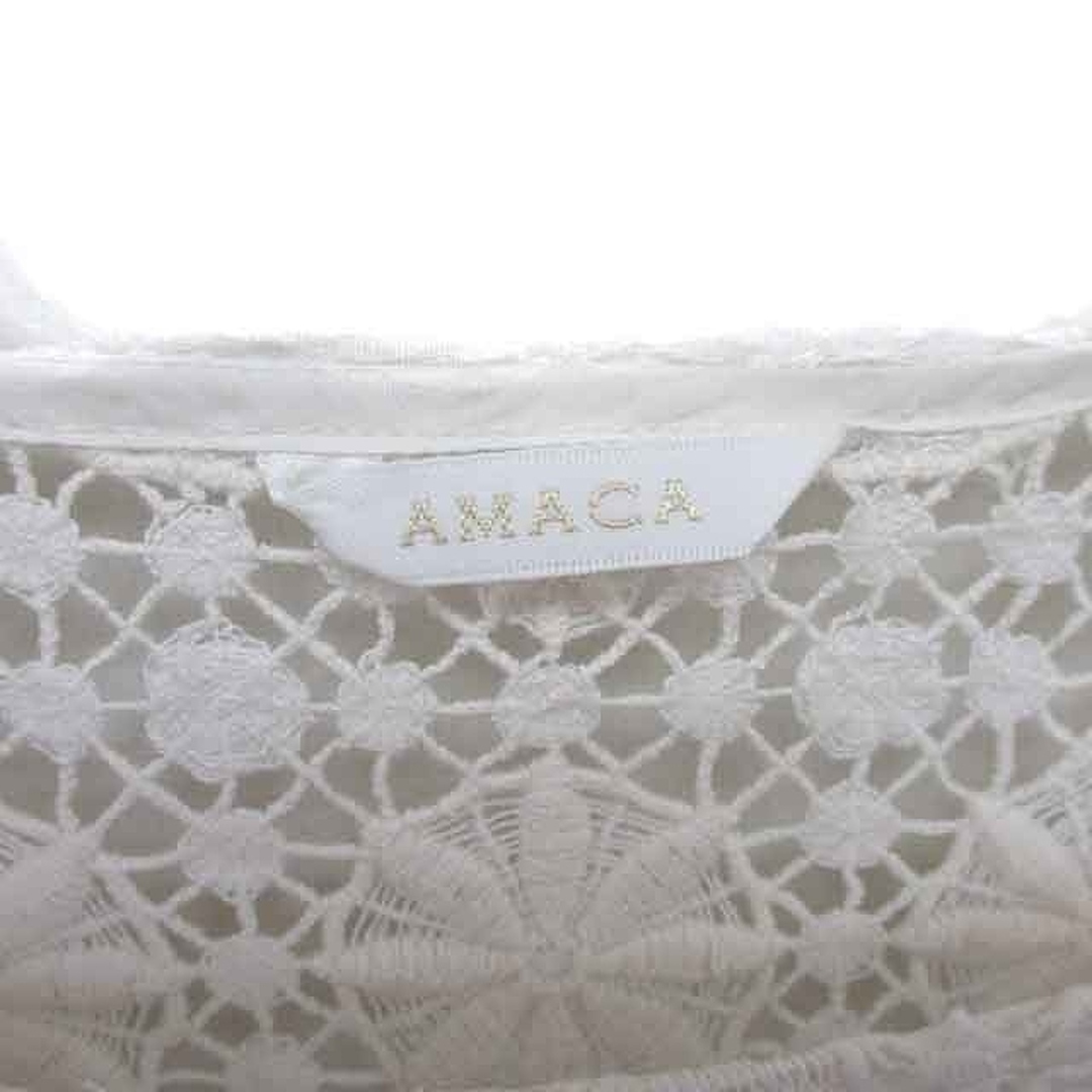 AMACA(アマカ)のアマカ ワンピース レース ロング 透け感 透けレース 半袖 40 アイボリー レディースのワンピース(ロングワンピース/マキシワンピース)の商品写真