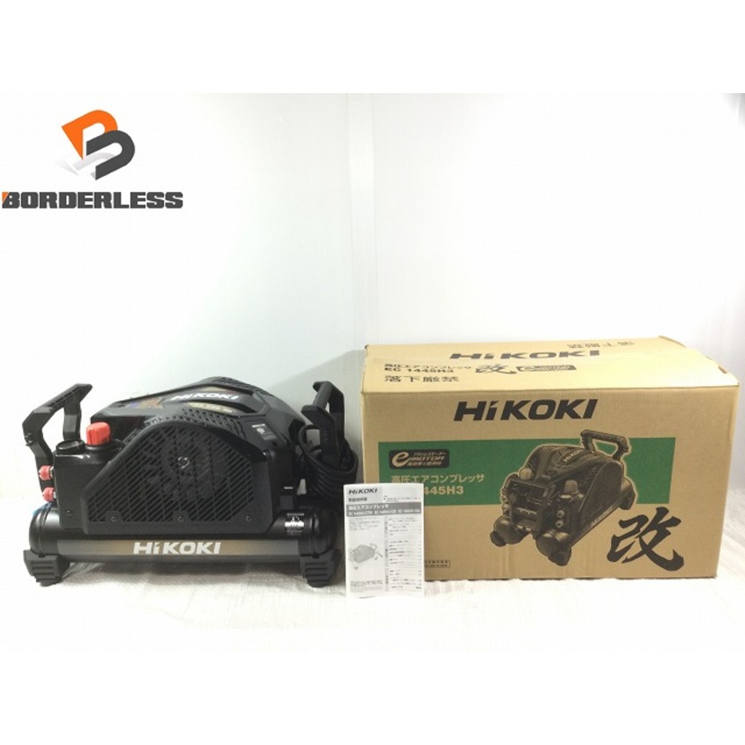 ☆未使用品☆HiKOKI ハイコーキ 常圧・高圧エアコンプレッサー 改 EC1445H3(CTN) 黒/ブラック 釘打機用 エアツール 一般圧 73627