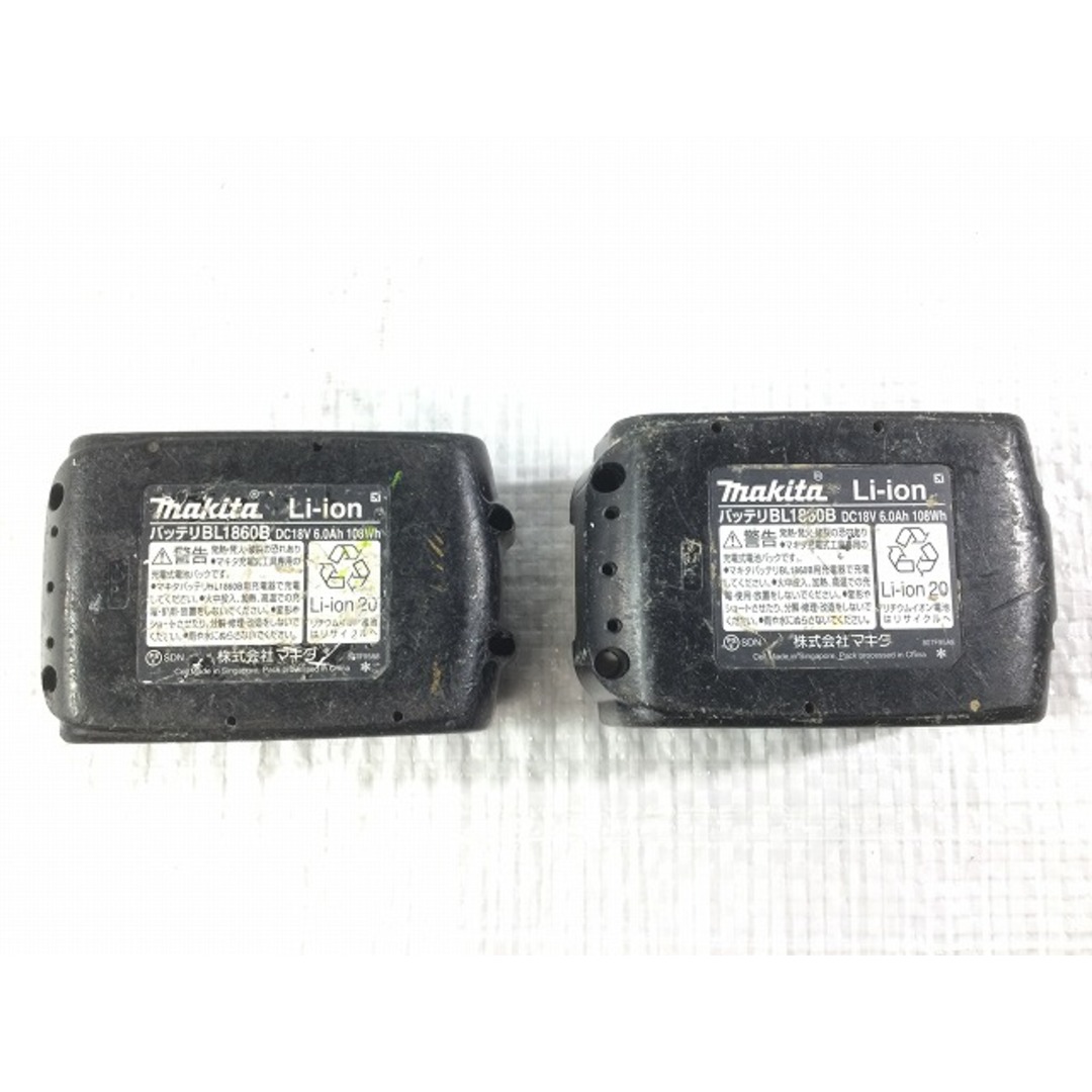 ☆中古品☆ 2個セット♪ makita マキタ 18V 純正リチウムイオンバッテリー BL1860B(18V 6.0Ah) 蓄電池 充電池 73909