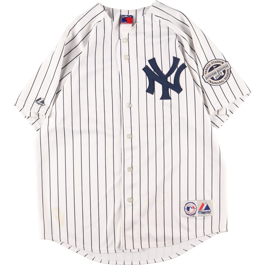 古着 マジェスティック Majestic MLB NEW YORK YANKEES ニューヨーク ... yankees ゲームシャツ