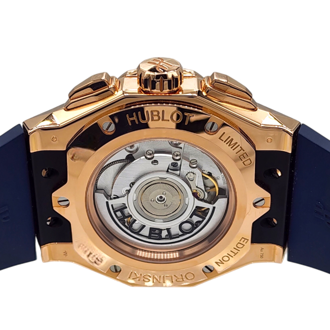 HUBLOT(ウブロ)のウブロ HUBLOT アエロ・フュージョン クロノグラフ オーリンスキー キングゴールド ブルー 525.OX.5180.RX.ORL21 K18PG 自動巻き メンズ 腕時計 メンズの時計(その他)の商品写真