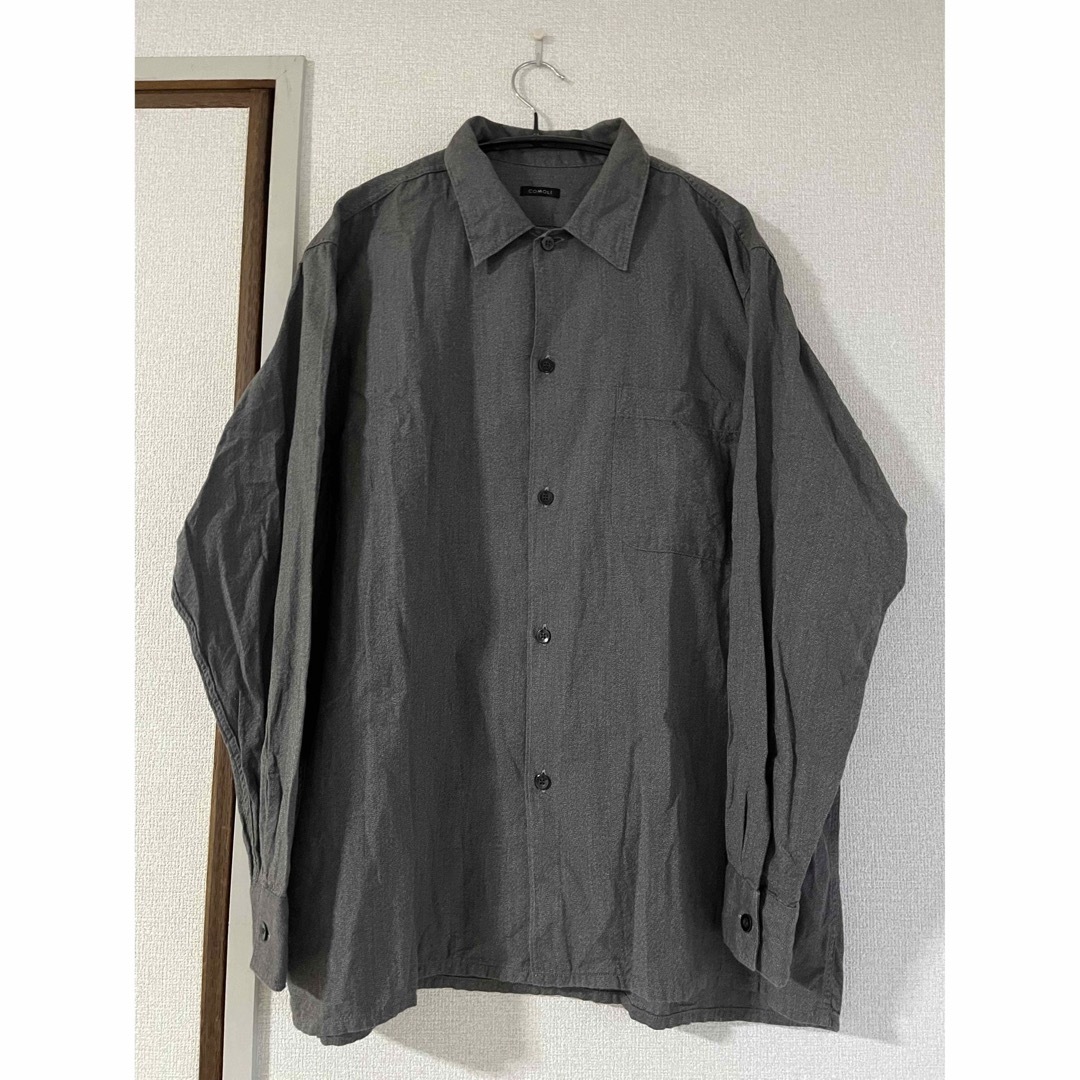 COMOLI ヨリ杢オープンカラーシャツ size2