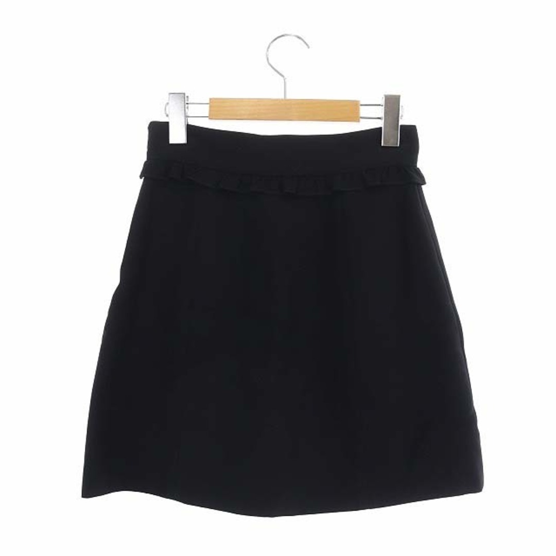 miumiu(ミュウミュウ)のミュウミュウ フリル 台形スカート ミニ 38 黒 ブラック /HS ■OS レディースのスカート(ミニスカート)の商品写真