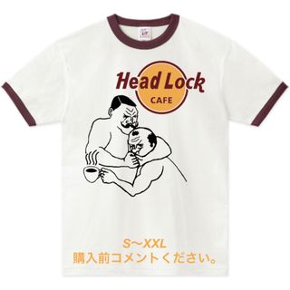 プロレス リンガーTシャツ ハードロックカフェ カールゴッチ ヘッドロック 珈琲(Tシャツ/カットソー(半袖/袖なし))