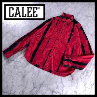 キャリー(CALEE)のCALEE キャリー 派手 デザイン 総柄 シャツ 赤 黒 長袖(シャツ)