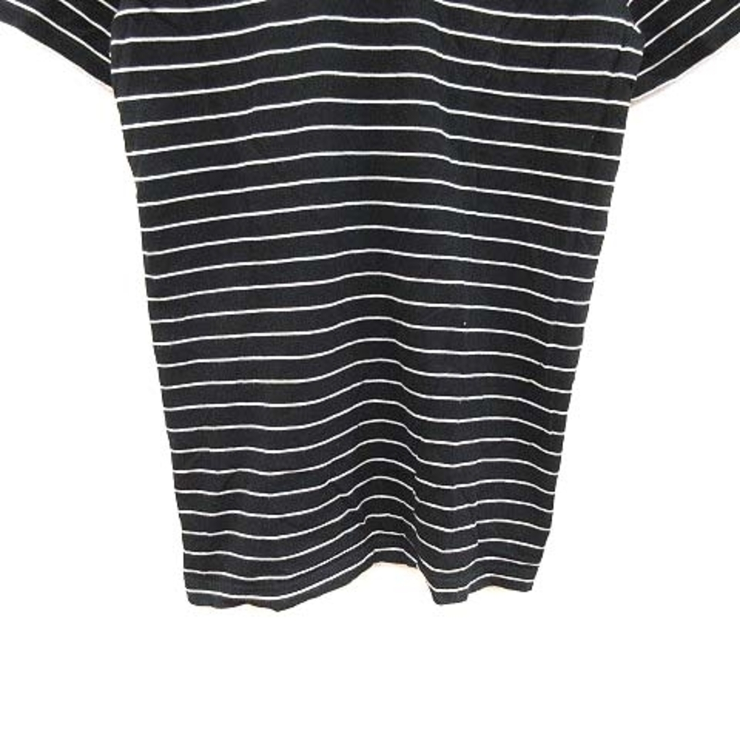 SLY(スライ)のスライ Tシャツ カットソー 半袖 Vネック ボーダー クロス F 黒 ブラック レディースのトップス(Tシャツ(半袖/袖なし))の商品写真