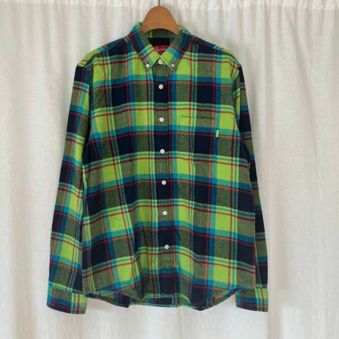 Supreme 19ss Plaid Flannel Shirt ライム S