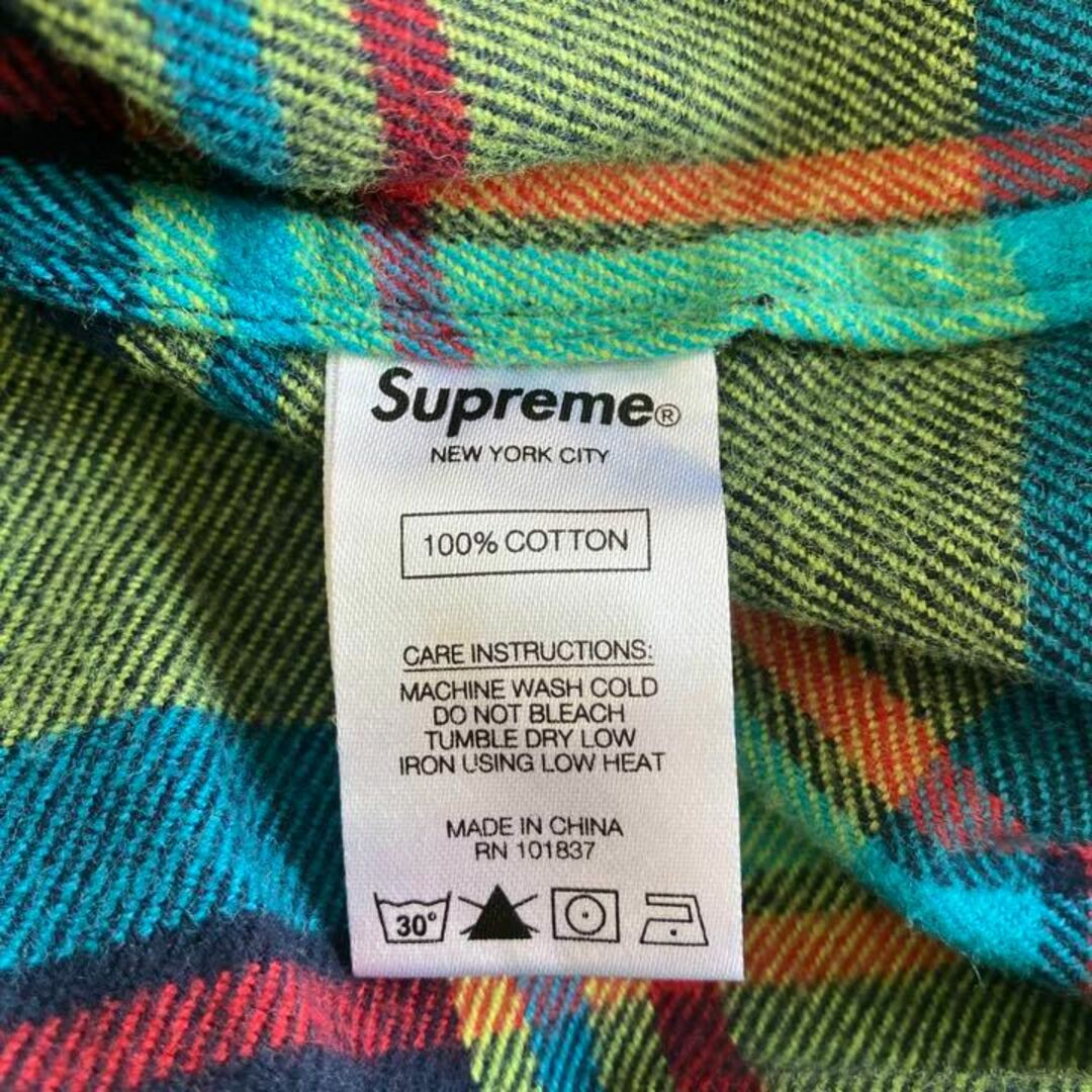 Supreme 19ss Plaid Flannel Shirt ライム S