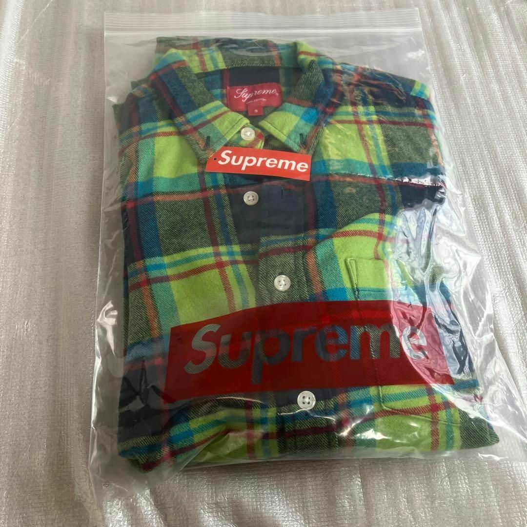 19ss 国内正規 M supreme Plaid Flannel Shirt黒