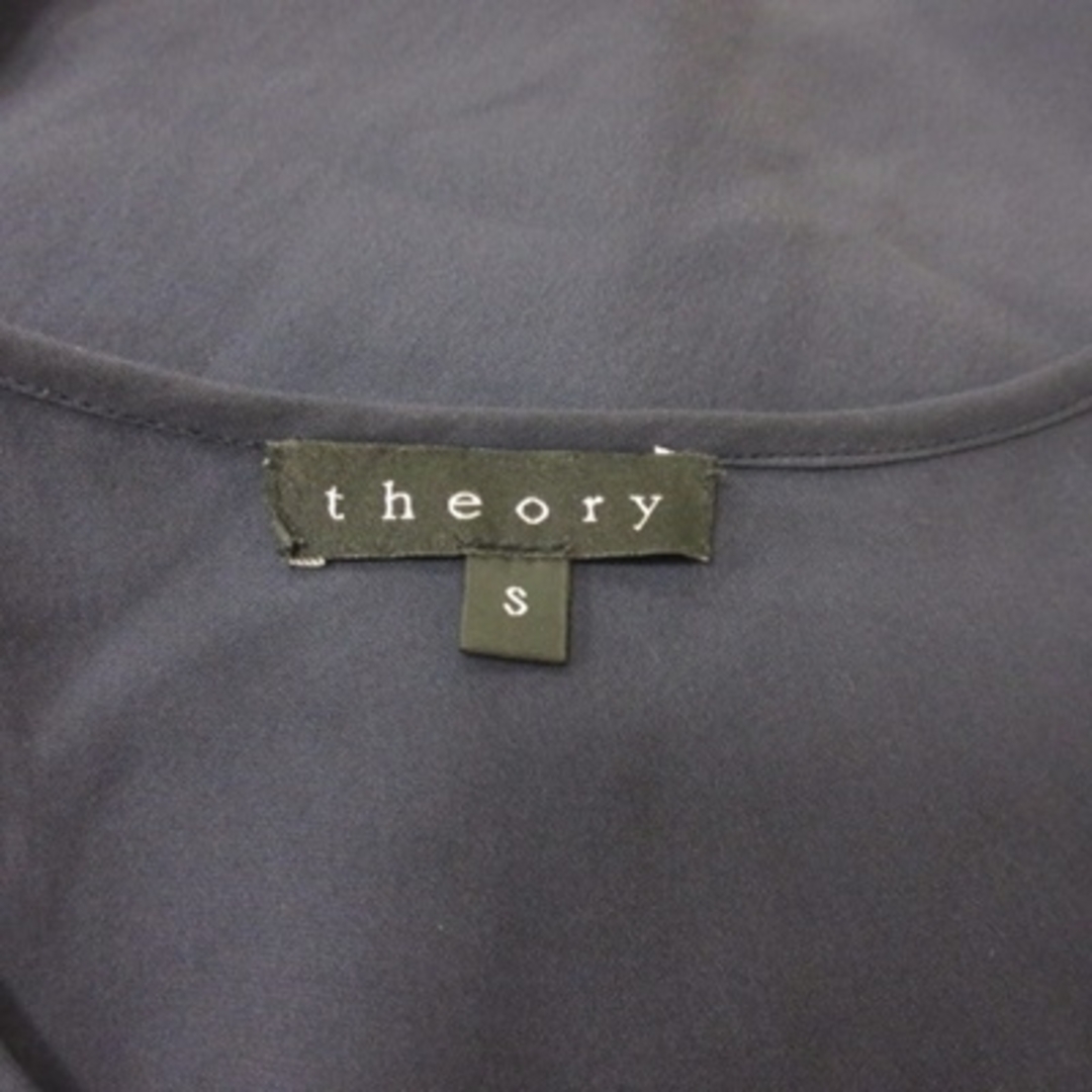 theory - セオリー ブラウス ノースリーブ 絹 シルク S 紺 ネイビー