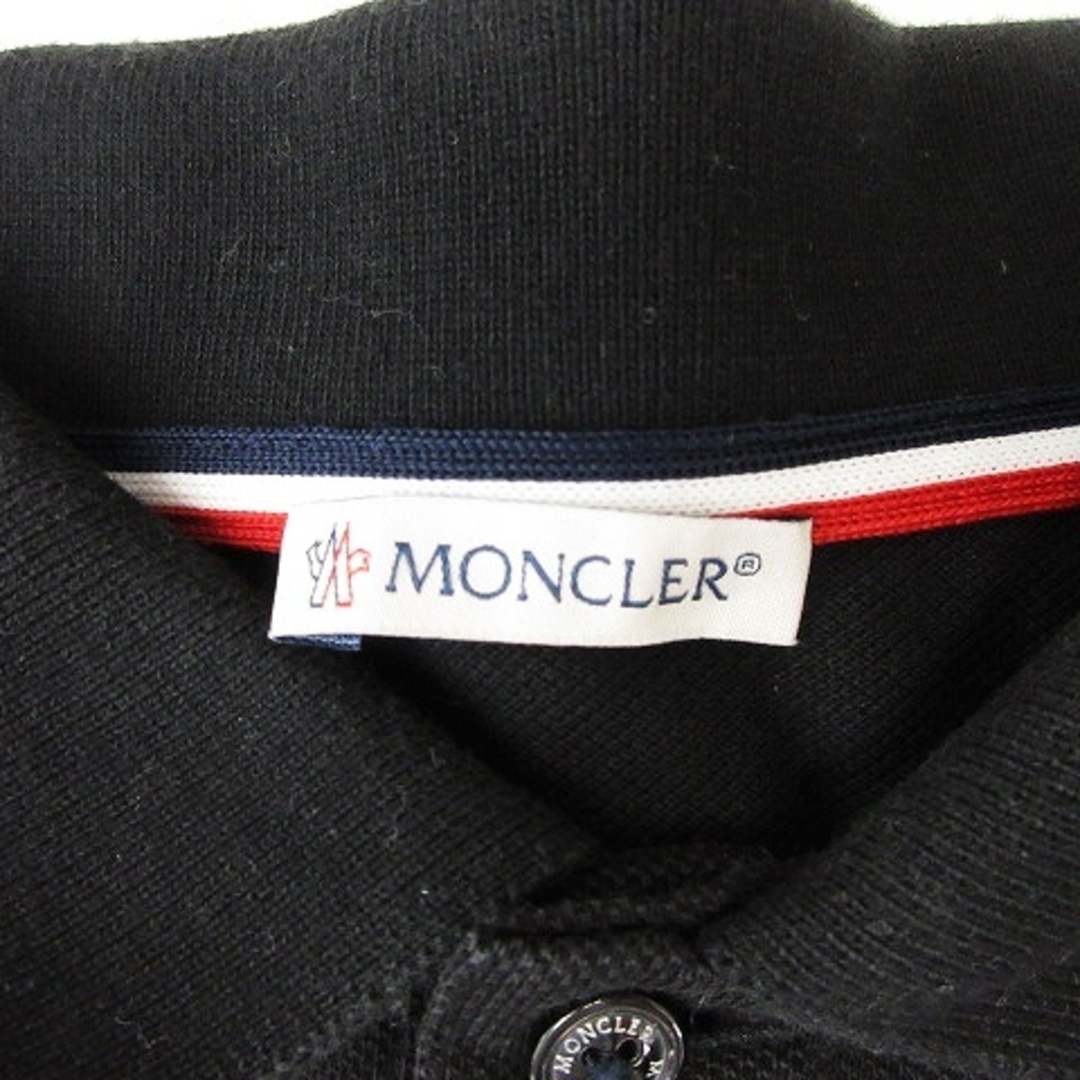 MONCLER(モンクレール)のモンクレール ポロシャツ カットソー 半袖 ワッペン ワンポイント 黒 L メンズのトップス(ポロシャツ)の商品写真