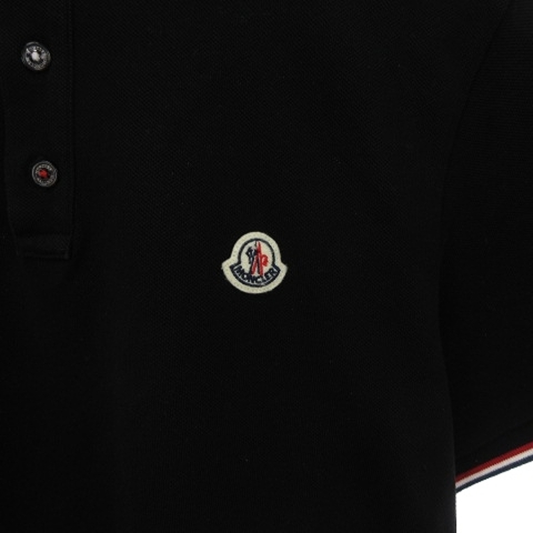 MONCLER(モンクレール)のモンクレール ポロシャツ カットソー 半袖 ワッペン ワンポイント 黒 L メンズのトップス(ポロシャツ)の商品写真