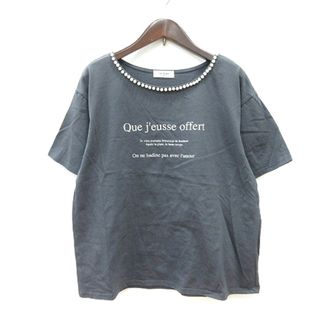 テチチ(Techichi)のテチチ カットソー Tシャツ クルーネック プリント 半袖 F グレー ■MO(Tシャツ(半袖/袖なし))