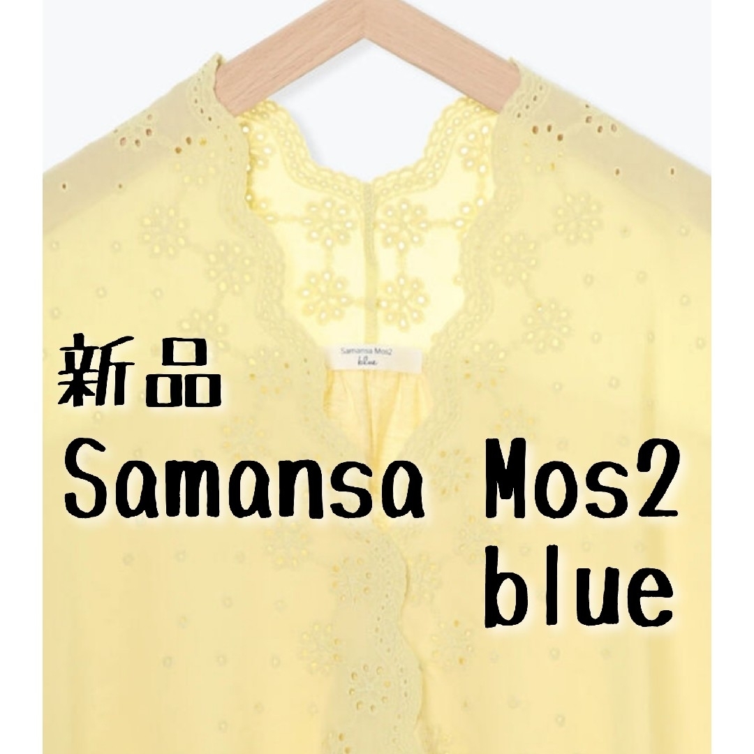 SM2(サマンサモスモス)の新品　Samansa Mos2 blue サマンサモスモス　レースカットソー① レディースのトップス(カットソー(半袖/袖なし))の商品写真