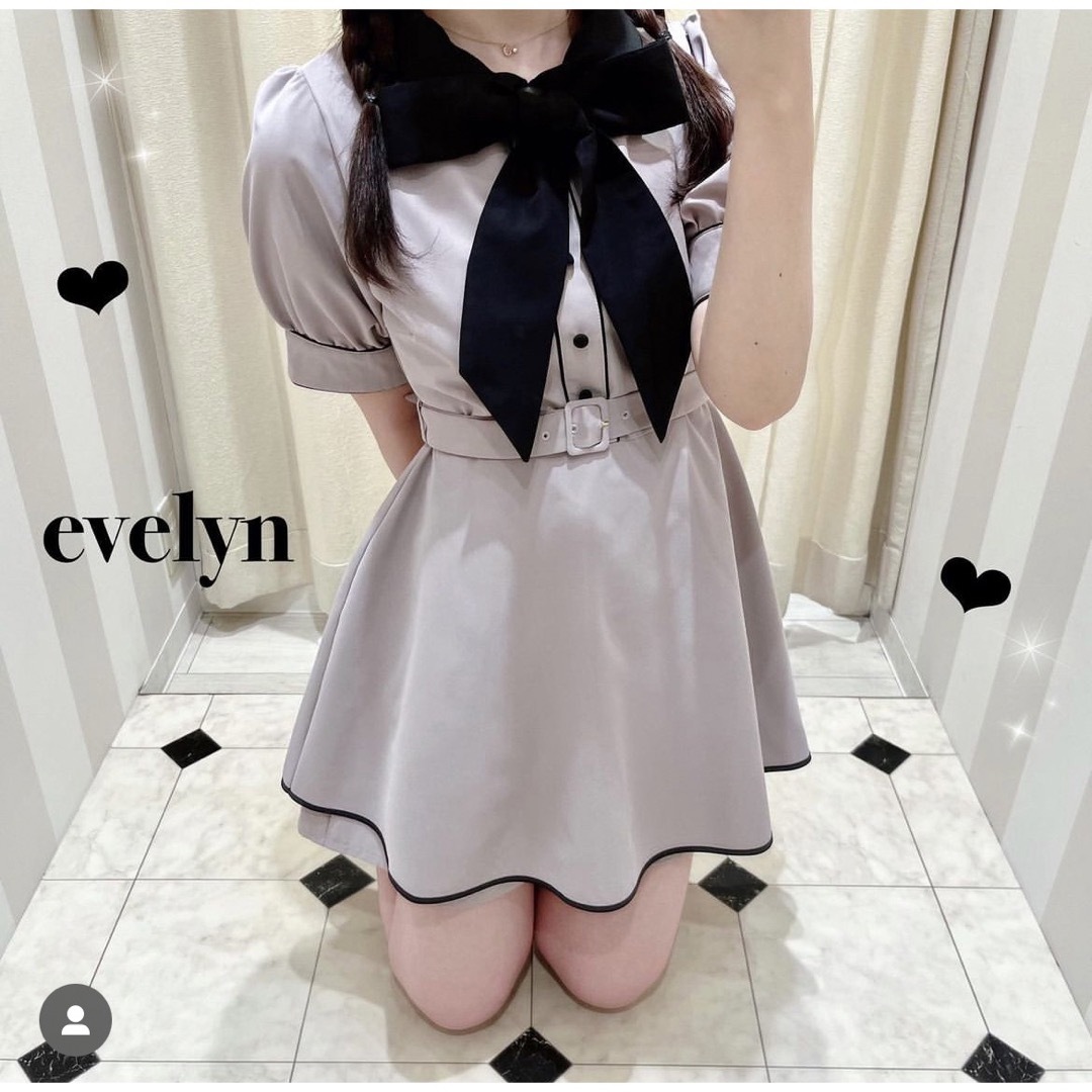 evelyn パイピングリボンロンパース