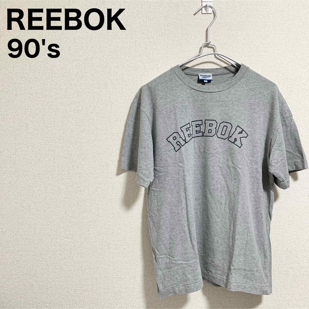 Reebok(リーボック)の90s リーボック Tシャツ メンズM グレー シングルステッチ ビッグロゴ メンズのトップス(Tシャツ/カットソー(半袖/袖なし))の商品写真