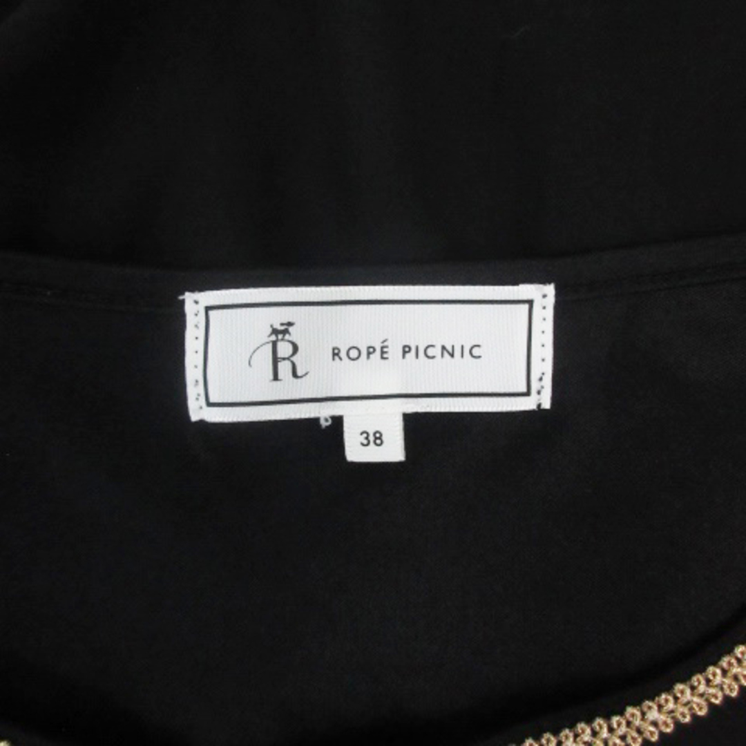 Rope' Picnic(ロペピクニック)のロペピクニック ブラウス カットソー 長袖 ラウンドネック 38 ブラック 黒 レディースのトップス(シャツ/ブラウス(長袖/七分))の商品写真