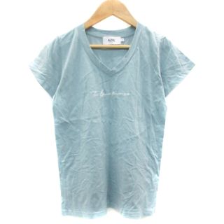 アズールバイマウジー(AZUL by moussy)のアズールバイマウジー Tシャツ カットソー 半袖 Vネック プリント S(Tシャツ(半袖/袖なし))