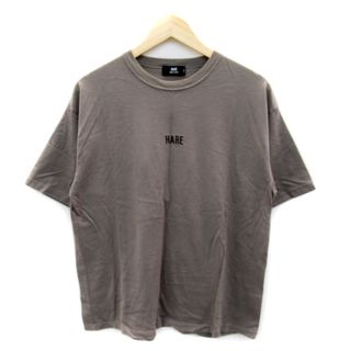 ハレ(HARE)のハレ HARE Tシャツ カットソー 半袖 ロゴ オーバーサイズ S グレージュ(Tシャツ/カットソー(半袖/袖なし))