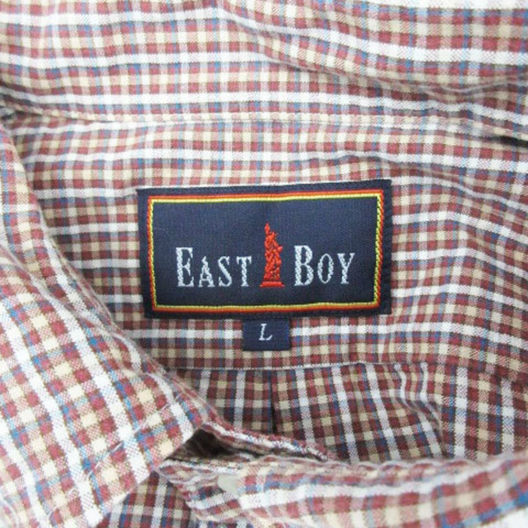 EASTBOY(イーストボーイ)のイーストボーイ カジュアルシャツ 五分袖 チェック柄 ボタンダウン L 赤 メンズのトップス(シャツ)の商品写真