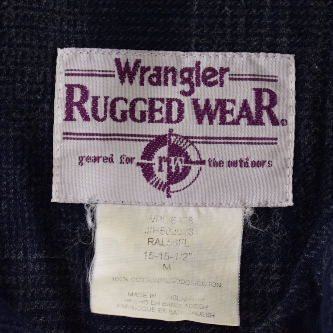 Wrangler(ラングラー)の古着 80年代 ラングラー Wrangler RUGGED WEAR チェック柄 長袖 ボタンダウン ライトネルシャツ メンズL ヴィンテージ /eaa347960 メンズのトップス(シャツ)の商品写真