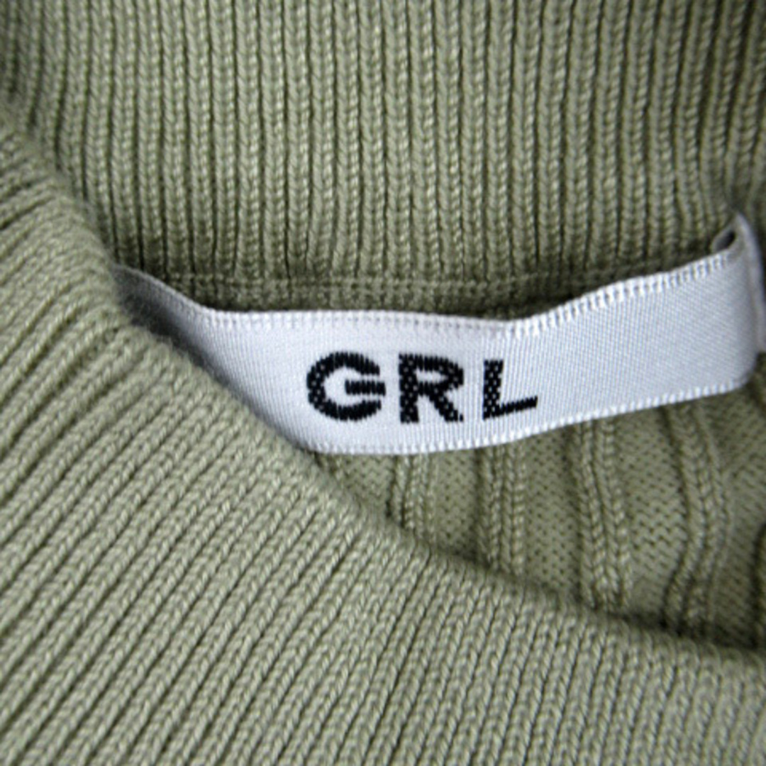 GRL(グレイル)のグレイル GRL ニット カットソー ノースリーブ ボトルネック リブ グリーン レディースのトップス(ニット/セーター)の商品写真