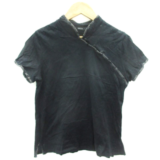 コムサイズム(COMME CA ISM)のコムサイズム カットソー 半袖 ハイネック L ブラック 黒(カットソー(半袖/袖なし))
