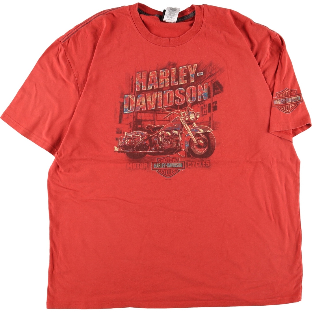 Harley Davidson(ハーレーダビッドソン)の古着 ハーレーダビッドソン Harley-Davidson 両面プリント モーターサイクル バイクTシャツ メンズXXL /eaa346928 メンズのトップス(Tシャツ/カットソー(半袖/袖なし))の商品写真