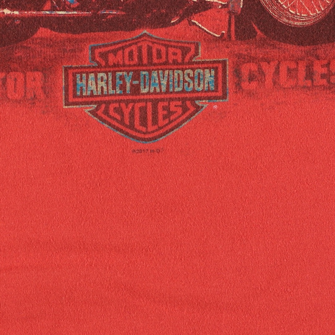 Harley Davidson(ハーレーダビッドソン)の古着 ハーレーダビッドソン Harley-Davidson 両面プリント モーターサイクル バイクTシャツ メンズXXL /eaa346928 メンズのトップス(Tシャツ/カットソー(半袖/袖なし))の商品写真