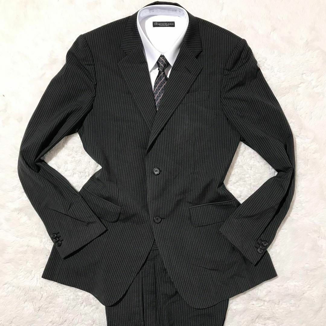 PRADA プラダ 高級スーツ セットアップ ストライプ 2B ブラック 46R