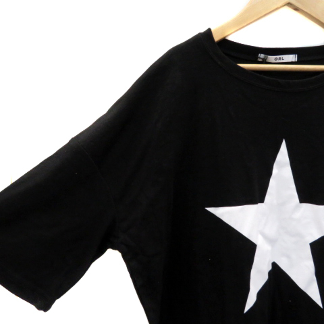 GRL(グレイル)のグレイル Tシャツ カットソー 五分袖 星柄 プリント オーバーサイズ F 黒 レディースのトップス(その他)の商品写真