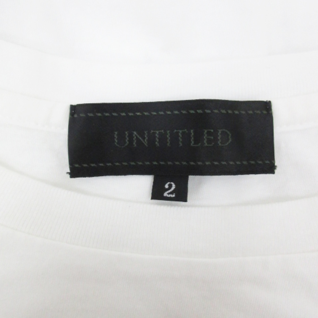 UNTITLED(アンタイトル)のアンタイトル Tシャツ カットソー 半袖 ロゴ刺繍 2 白 シルバー /FF39 レディースのトップス(Tシャツ(半袖/袖なし))の商品写真