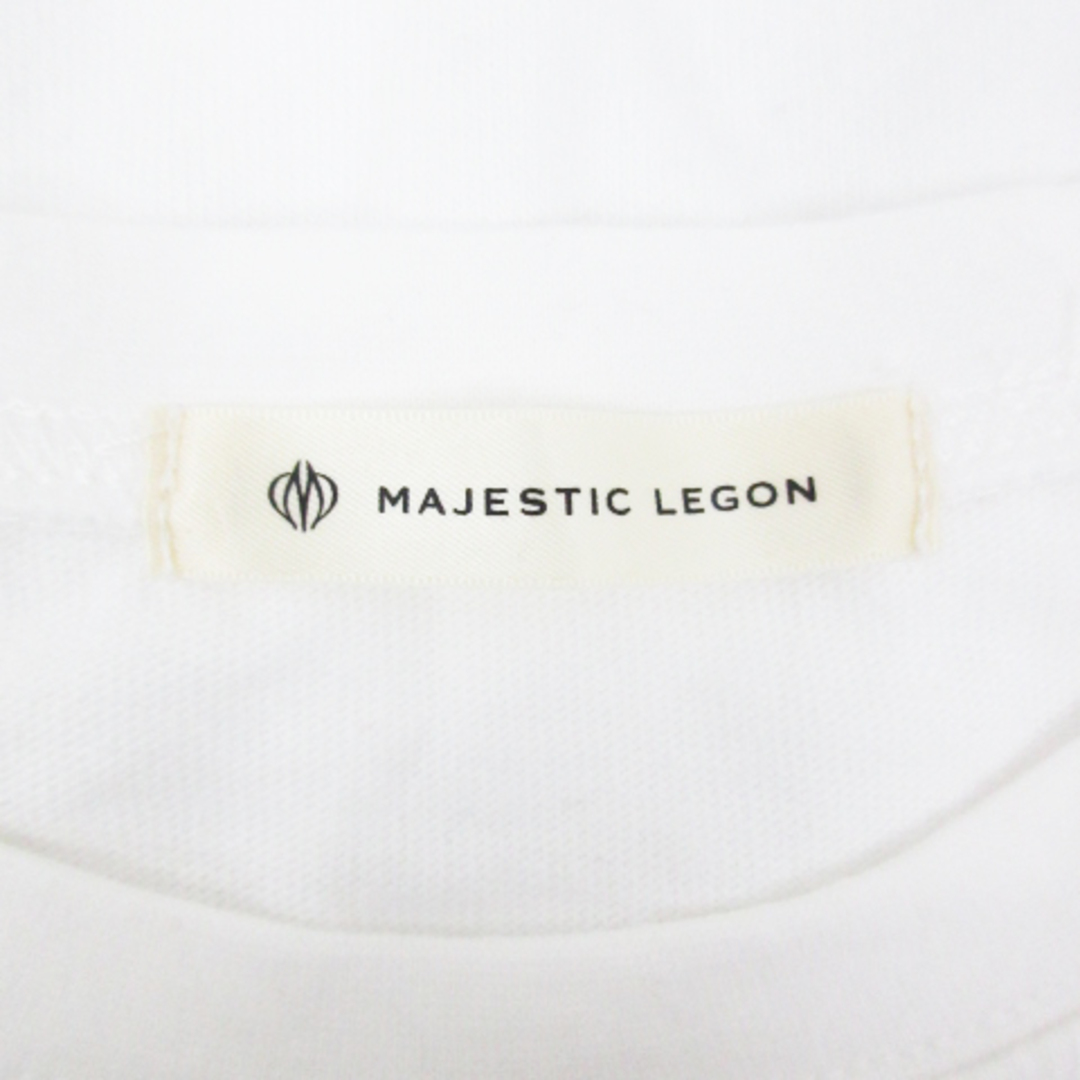 MAJESTIC LEGON(マジェスティックレゴン)のマジェスティックレゴン カットソー Tシャツ 半袖 ロゴ M 白 黒 /FF30 レディースのトップス(カットソー(半袖/袖なし))の商品写真