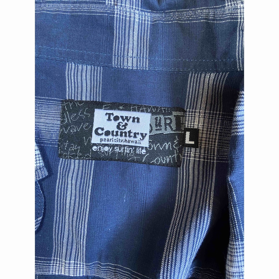 Town & Country(タウンアンドカントリー)のTOWN&country チェックシャツ　ネイビー　サーフ　L 大きいサイズ メンズのトップス(シャツ)の商品写真