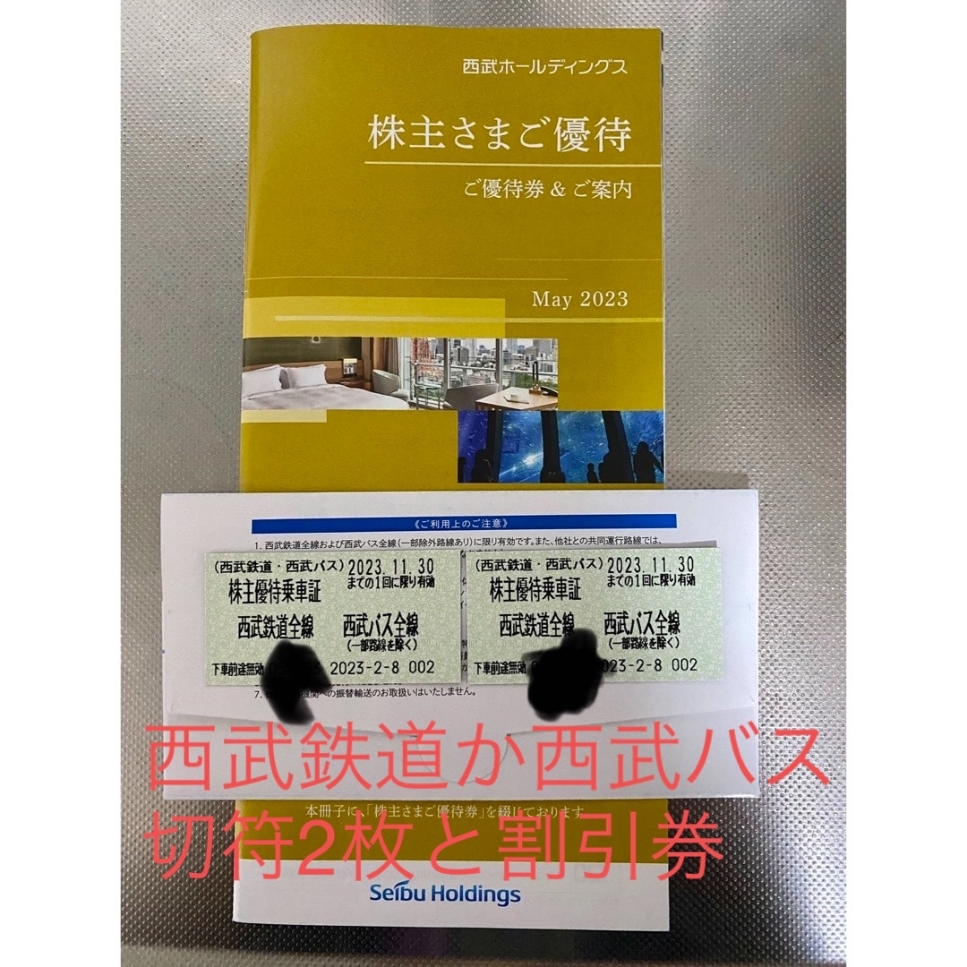 西武ホールディングス株主優待［共通割引券3000円➕切符2枚➕割引券