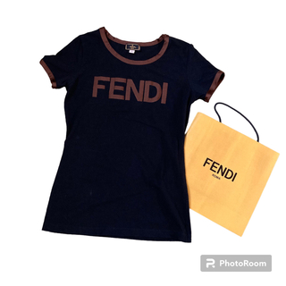 フェンディ(FENDI)のFENDI フェンディ　Tシャツ　カットソー　ロゴT S(Tシャツ(半袖/袖なし))