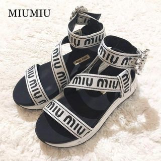 miumiu - 【美品】ミュウミュウ サンダル ジャカード ストラップ