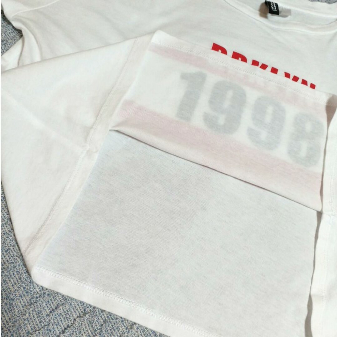 H&M(エイチアンドエム)のH&M 訳あり ショート丈 Tシャツ US/ S  ゆったりサイズ ヘソ出し レディースのトップス(Tシャツ(半袖/袖なし))の商品写真
