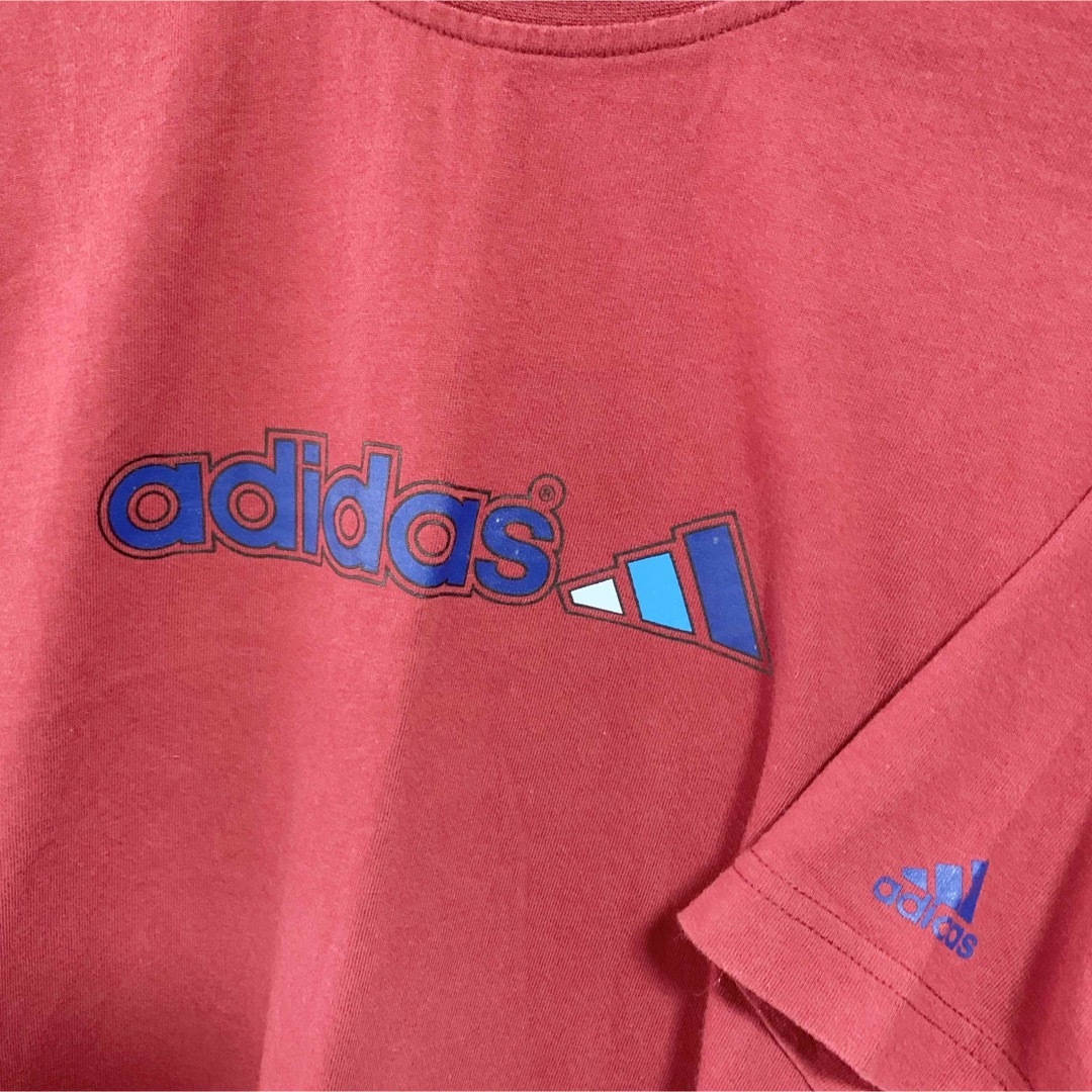 adidas(アディダス)の90s adidas Tシャツ メンズL ワインレッド ビッグロゴ デカロゴ メンズのトップス(Tシャツ/カットソー(半袖/袖なし))の商品写真