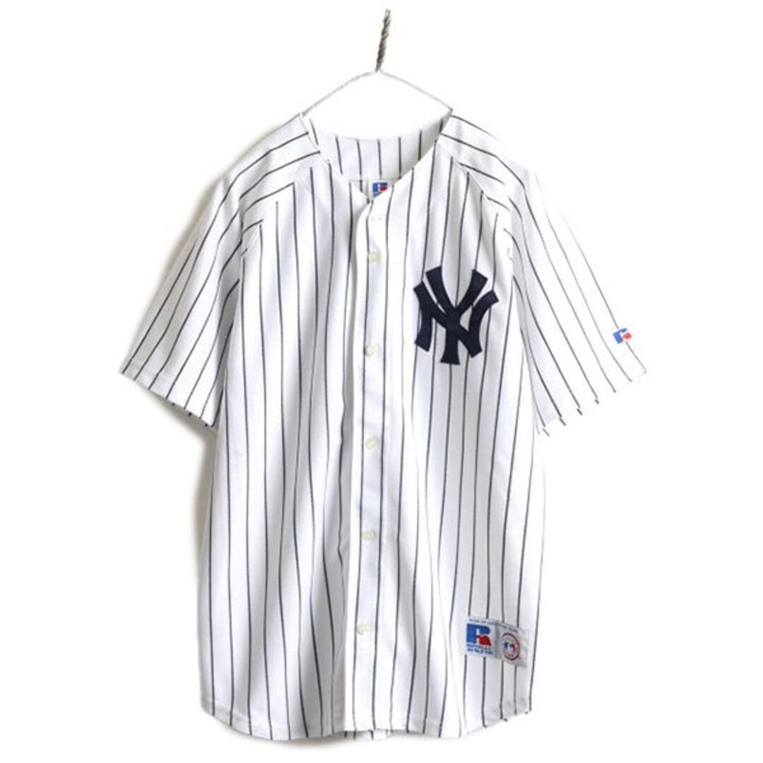 00s MLB ラッセル ヤンキース ベースボール シャツ S 程 ユニフォーム