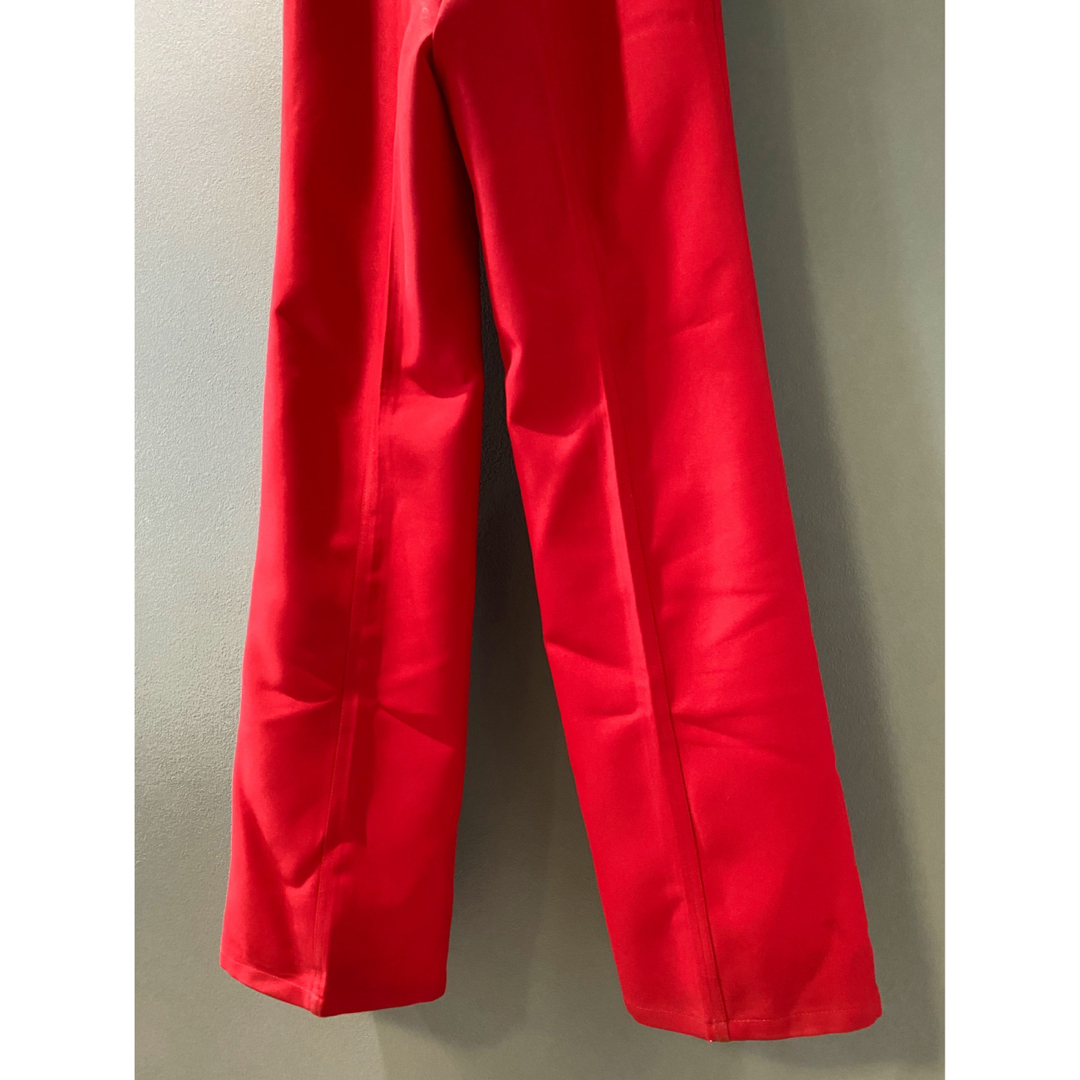 ビンテージ 70s USA 赤色 レッド レトロ センタープレス フレアパンツ