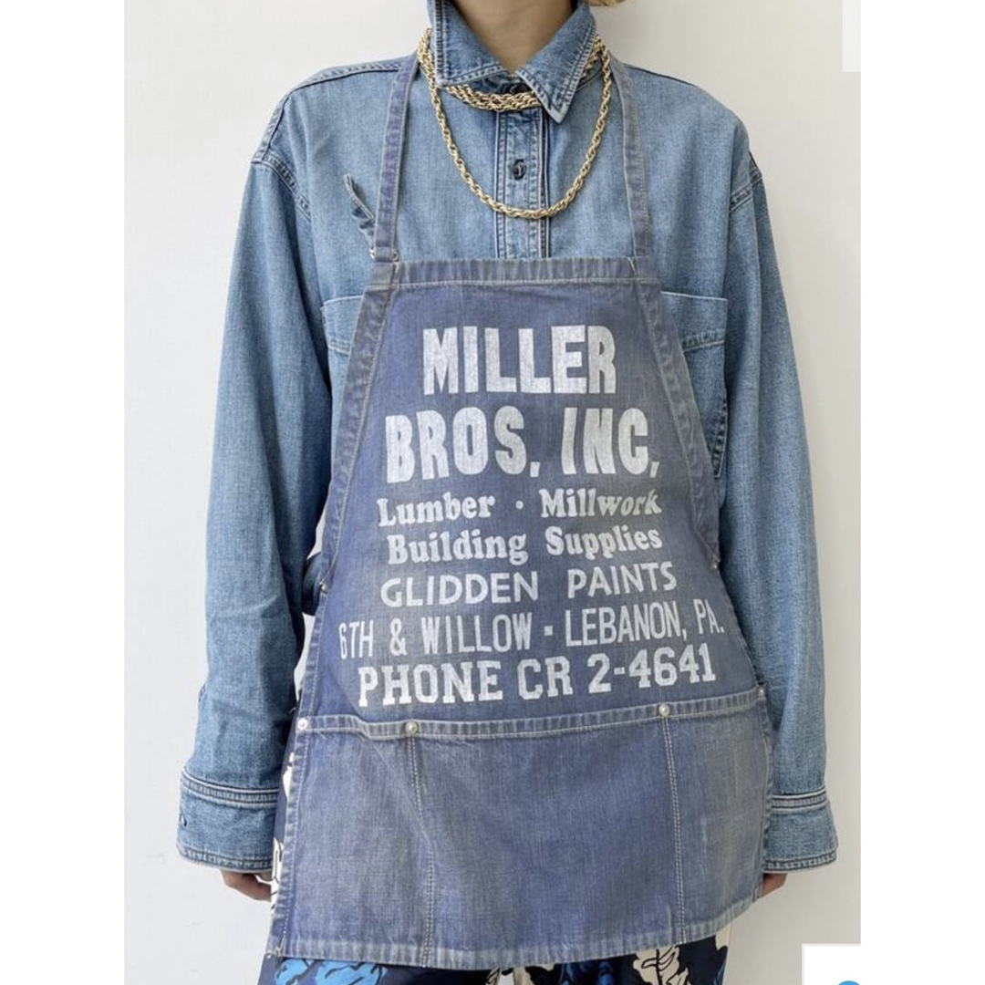 新品L'Appartement   PRINT LOGO DENIM APRONレディース