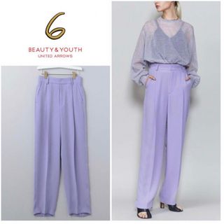 ロク(6 (ROKU))の＜6(ROKU)＞GEORGETTE TUCK PANTS 2/パンツ　38 (カジュアルパンツ)